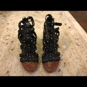 Sam Edelman black heel with stud detail, size 8